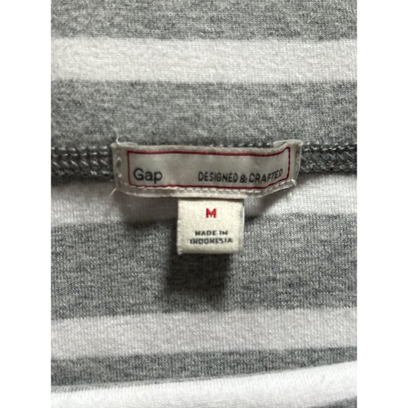 Gap Womens Mini Skirt M Gray White Striped Tube Stretchy Knit Casual Versatile - Picture 3 of 5